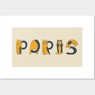 Paris | Girl Name | Cat Lover | Cat Illustration Posters and Art